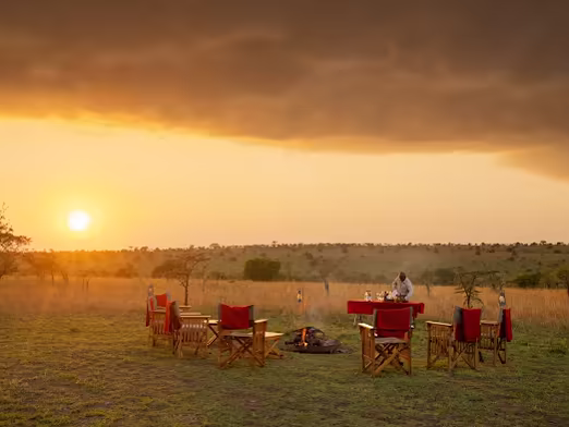 Sundowner chairs around a campfire