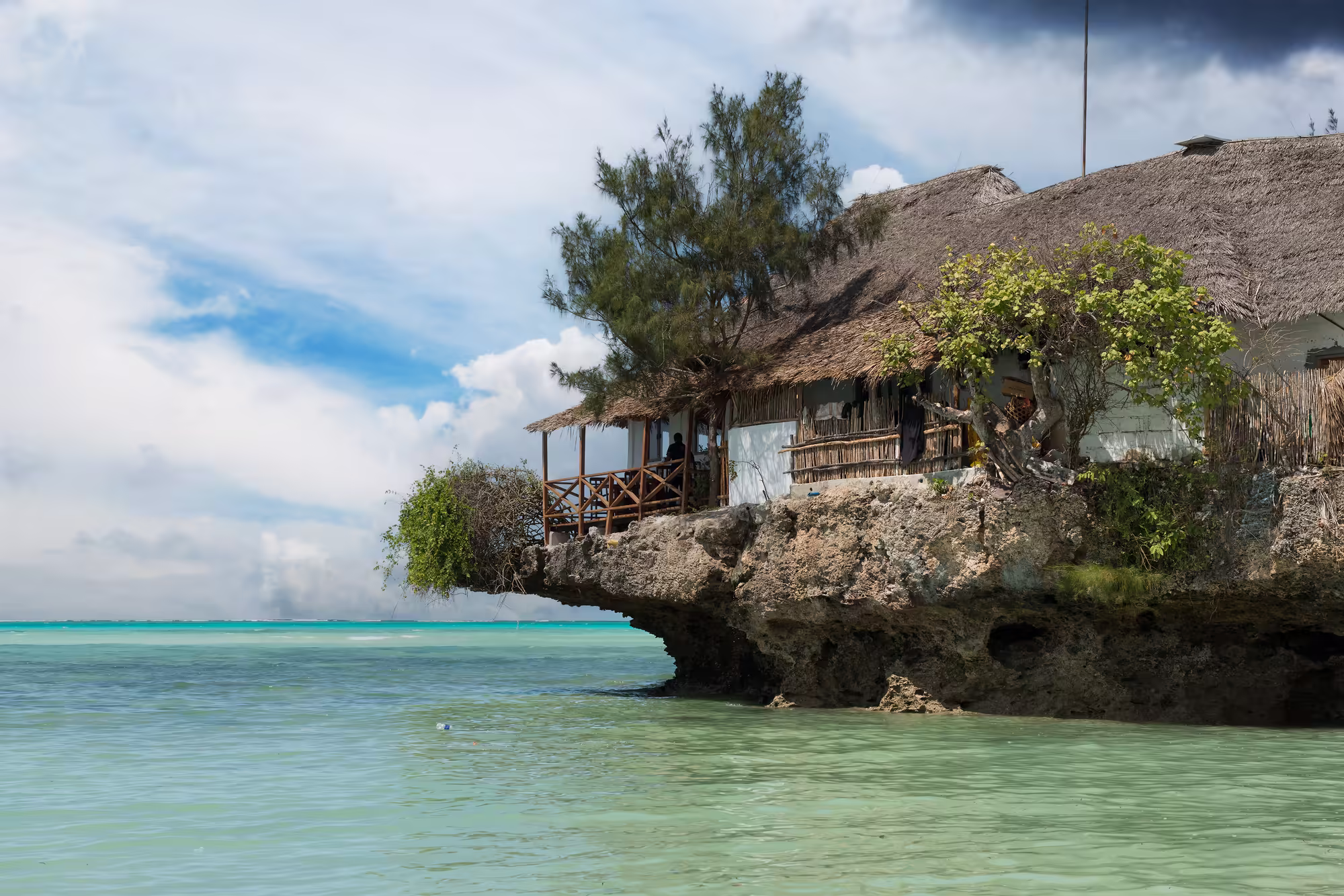 Rock restaurant over the sea in Zanzibar